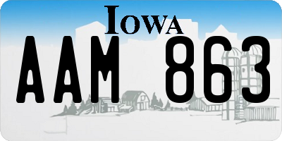 IA license plate AAM863