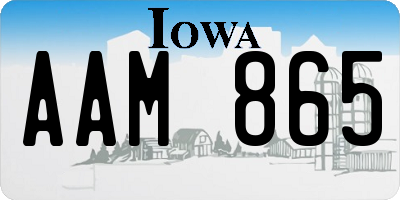 IA license plate AAM865