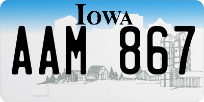 IA license plate AAM867