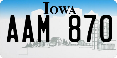 IA license plate AAM870