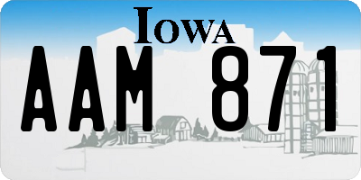 IA license plate AAM871