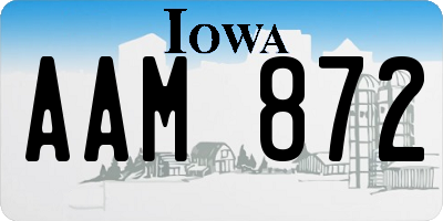 IA license plate AAM872
