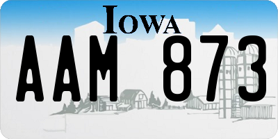 IA license plate AAM873