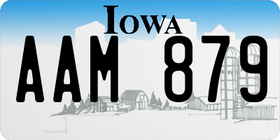 IA license plate AAM879