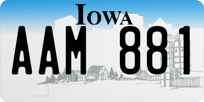 IA license plate AAM881