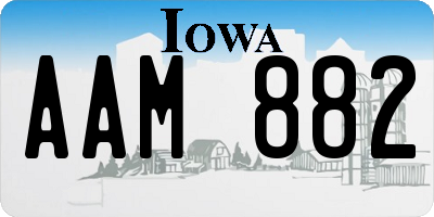 IA license plate AAM882