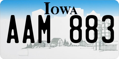 IA license plate AAM883