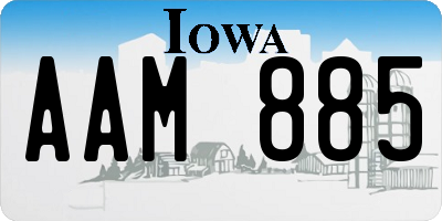 IA license plate AAM885