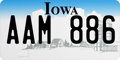 IA license plate AAM886