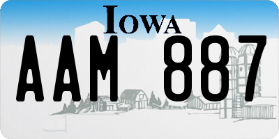 IA license plate AAM887