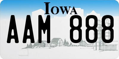 IA license plate AAM888