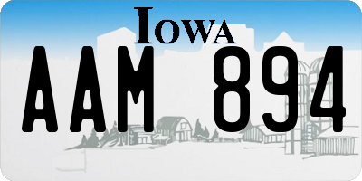 IA license plate AAM894