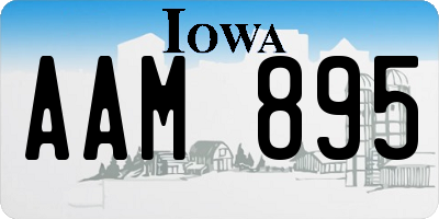 IA license plate AAM895