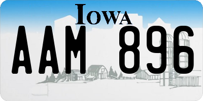 IA license plate AAM896