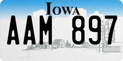 IA license plate AAM897