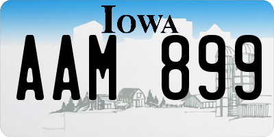 IA license plate AAM899