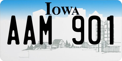 IA license plate AAM901