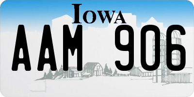 IA license plate AAM906