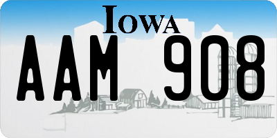 IA license plate AAM908