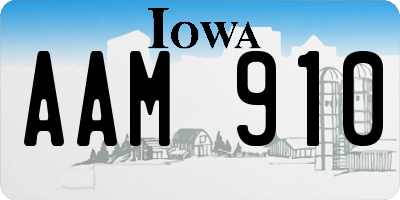 IA license plate AAM910