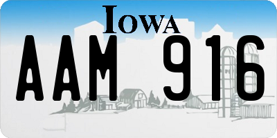 IA license plate AAM916