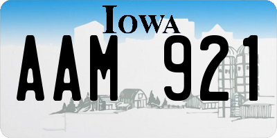 IA license plate AAM921