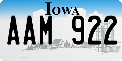IA license plate AAM922