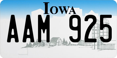 IA license plate AAM925