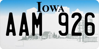 IA license plate AAM926