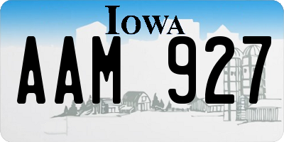IA license plate AAM927