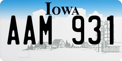 IA license plate AAM931