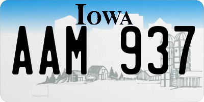 IA license plate AAM937