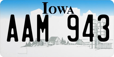 IA license plate AAM943
