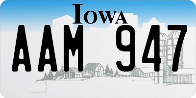 IA license plate AAM947