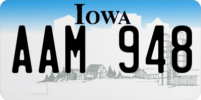 IA license plate AAM948