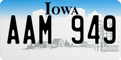 IA license plate AAM949