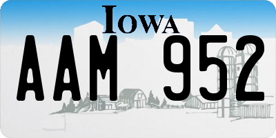 IA license plate AAM952