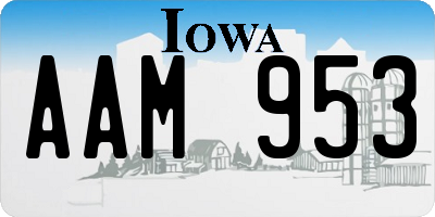 IA license plate AAM953