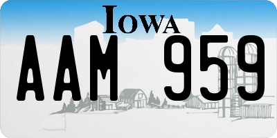 IA license plate AAM959