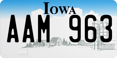 IA license plate AAM963