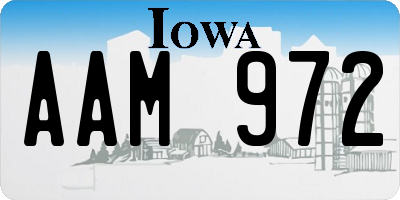 IA license plate AAM972