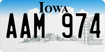 IA license plate AAM974