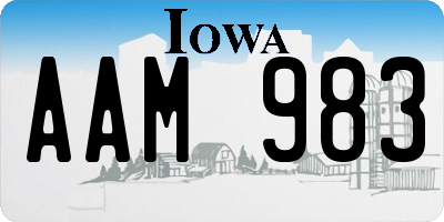IA license plate AAM983