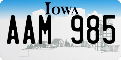 IA license plate AAM985