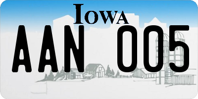 IA license plate AAN005
