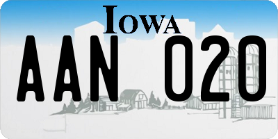 IA license plate AAN020