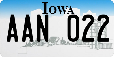 IA license plate AAN022