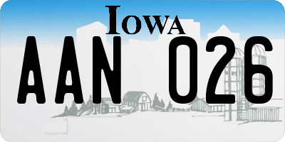 IA license plate AAN026