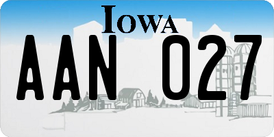 IA license plate AAN027