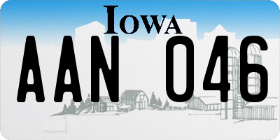 IA license plate AAN046